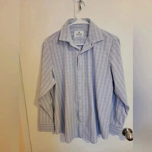 MIZZEN + MAIN - Standard Fit Mens Small Blue Long Sleeve Shirt - Made in USA